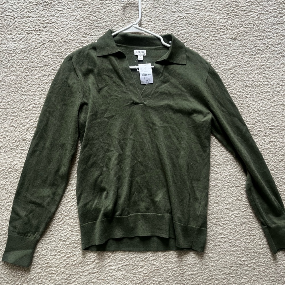J. Crew Olive Knit Pullover
